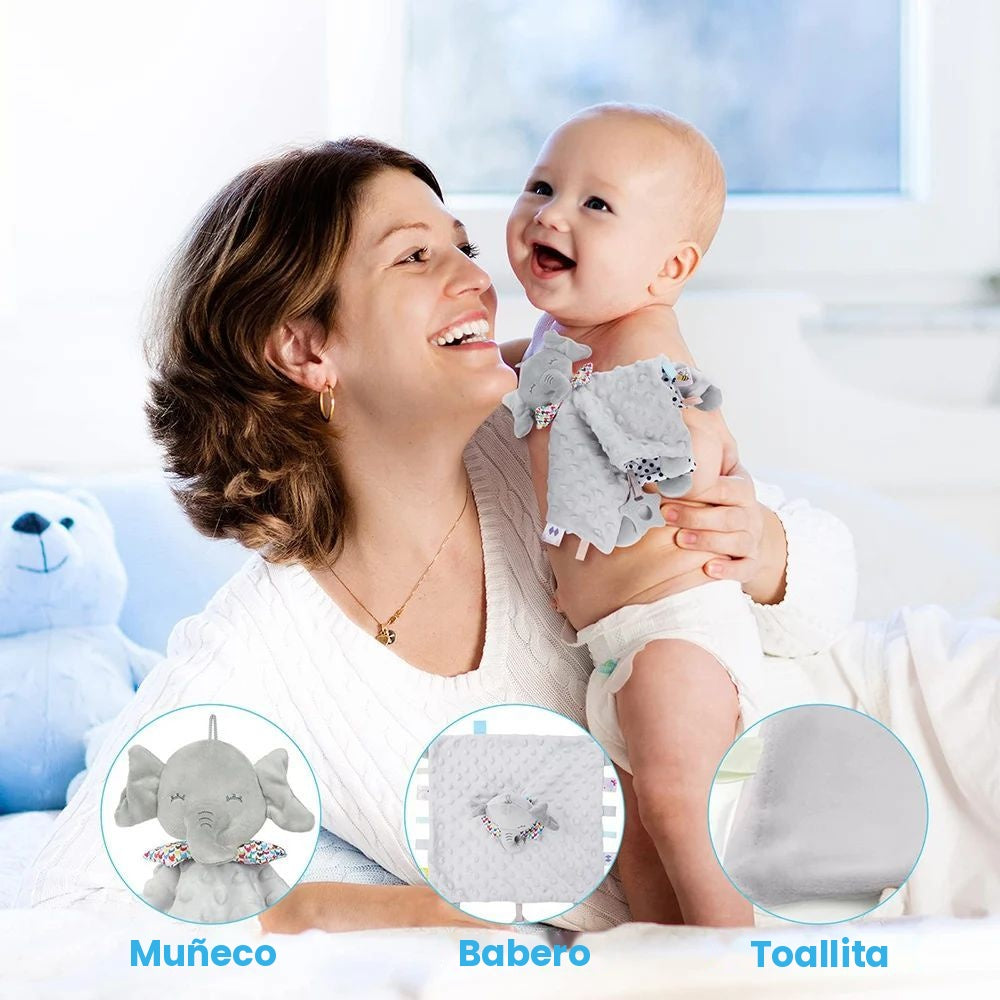 Manta de Apego Elefante – Doudou Suave para Bebé